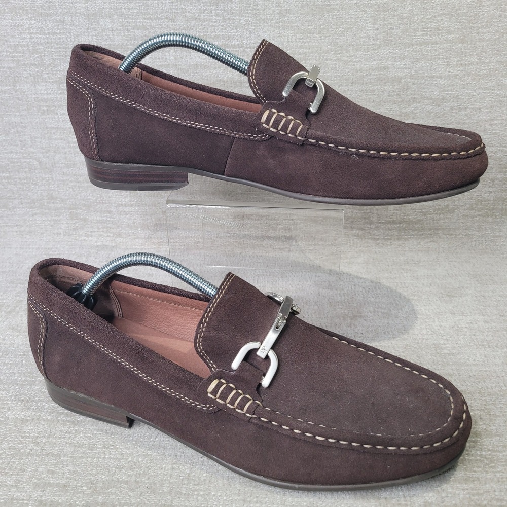 Donald J Pliner Mens Dacio Suede Bit Loafers Dark Brown Chocolate Size 9.5 M